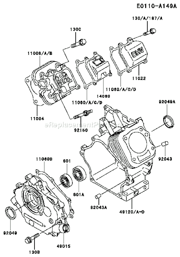 Kawasaki FE170D-DS00 4 Stroke Engine Page E Diagram