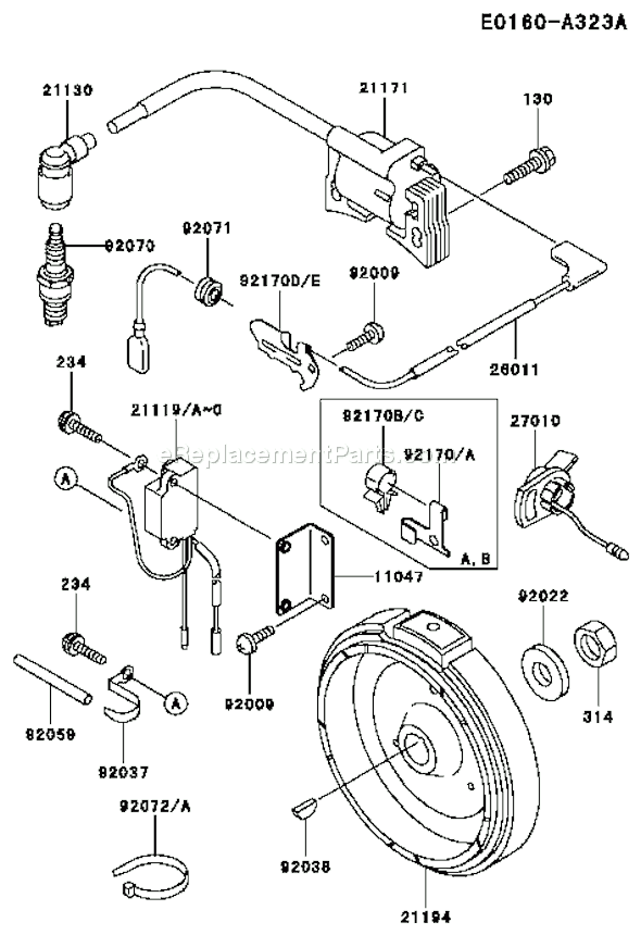 Kawasaki FE170D-DS00 4 Stroke Engine Page F Diagram