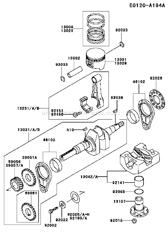 Kawasaki FE350D-AS14 4 Stroke Engine Page J Diagram
