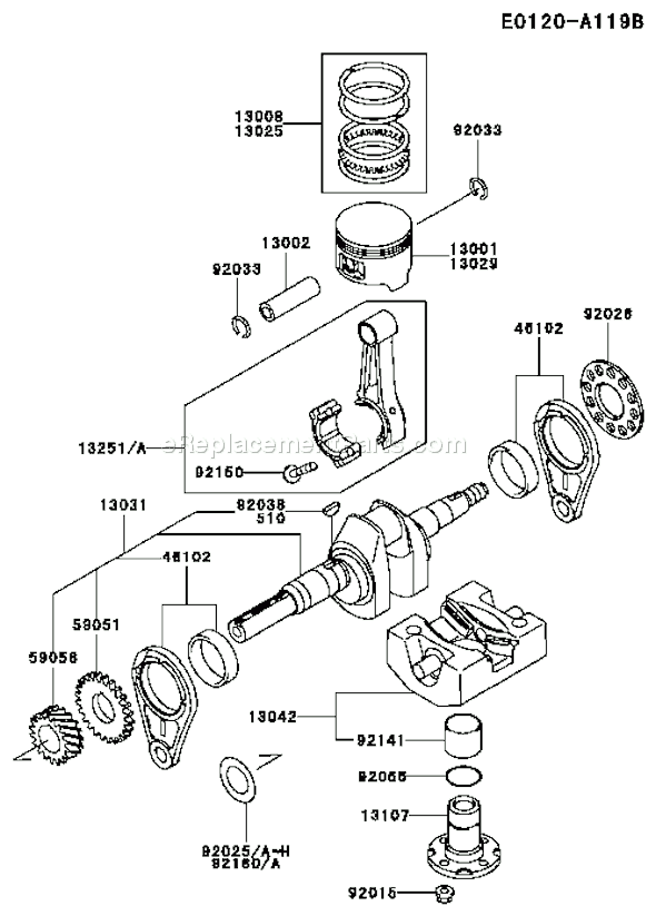 Kawasaki FE350D-AS17 4 Stroke Engine Page J Diagram