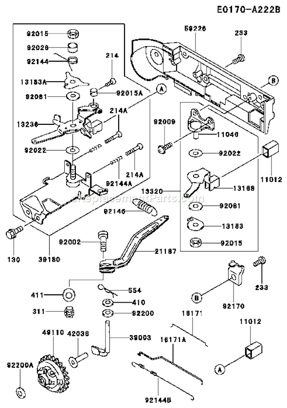 Kawasaki FE350D-AS17 4 Stroke Engine Page C Diagram