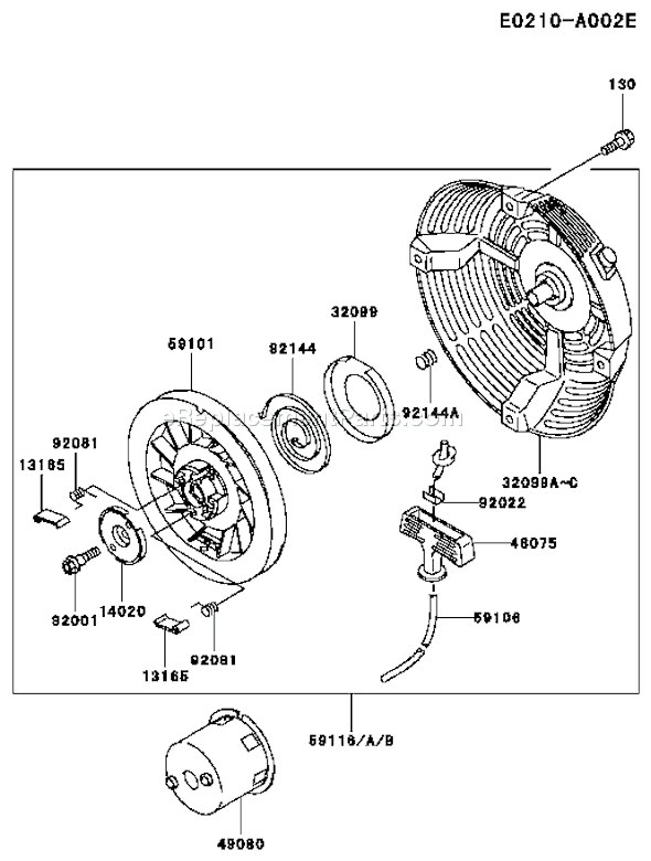 Kawasaki FE350D-BS01 Fe350d-Bs01 4 Stroke Engine Fe350d Piston/Crankshaft (2) Diagram