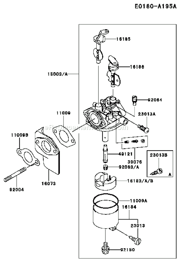 Kawasaki FE350D-BS01 Fe350d-Bs01 4 Stroke Engine Fe350d Carburetor Diagram