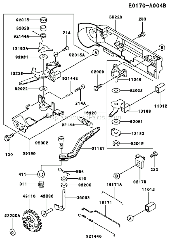 Kawasaki FE350D-BS01 Fe350d-Bs01 4 Stroke Engine Fe350d Control-Equipment Diagram