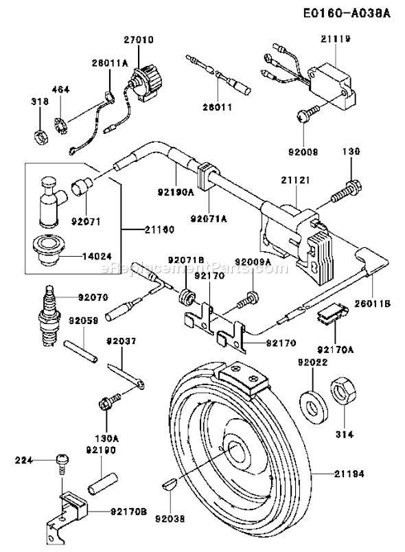 Kawasaki FE350D-BS01 Fe350d-Bs01 4 Stroke Engine Fe350d Electric-Equipment Diagram