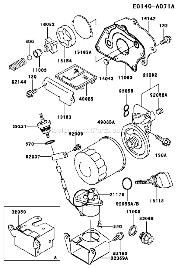 Kawasaki FE350D-BS01 Fe350d-Bs01 4 Stroke Engine Fe350d Lubrication-Equipment Diagram