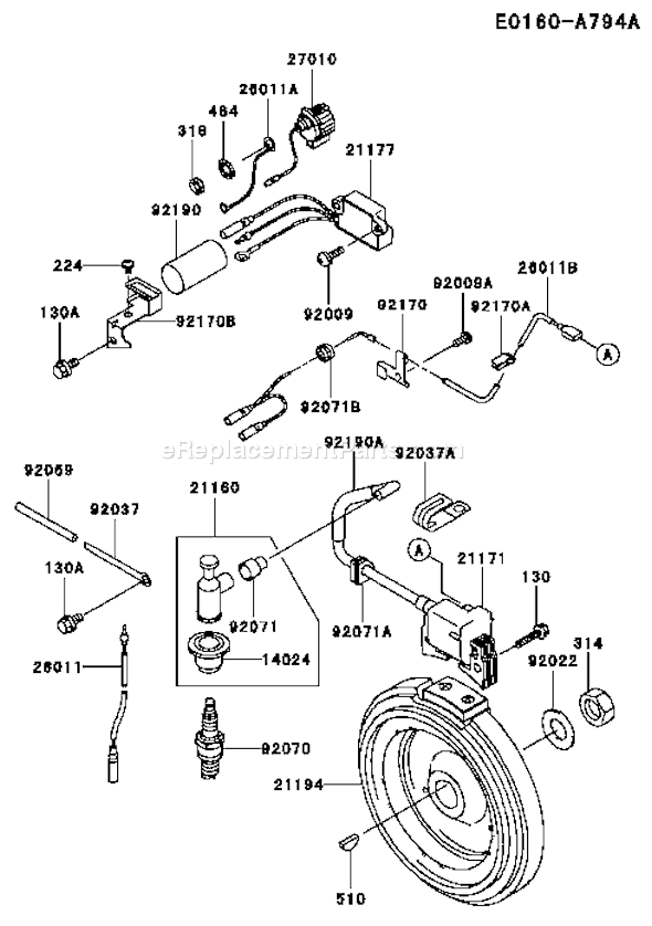 Kawasaki FE400D-AS00 4 Stroke Engine Page F Diagram