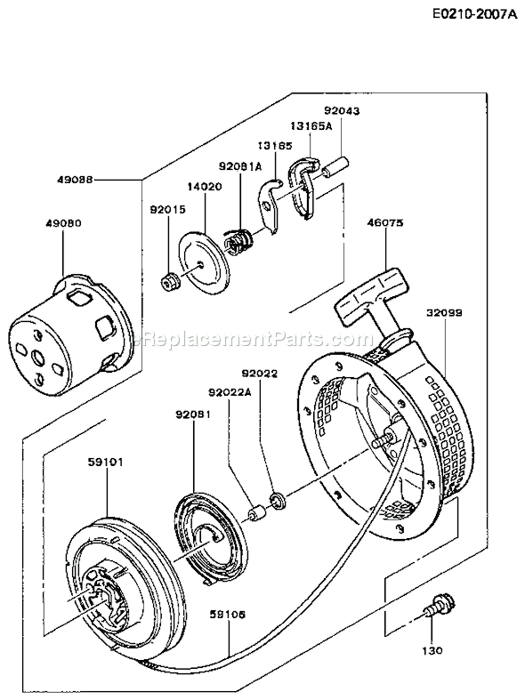 Kawasaki FG150D-AS01 4 Stroke Engine Page K Diagram