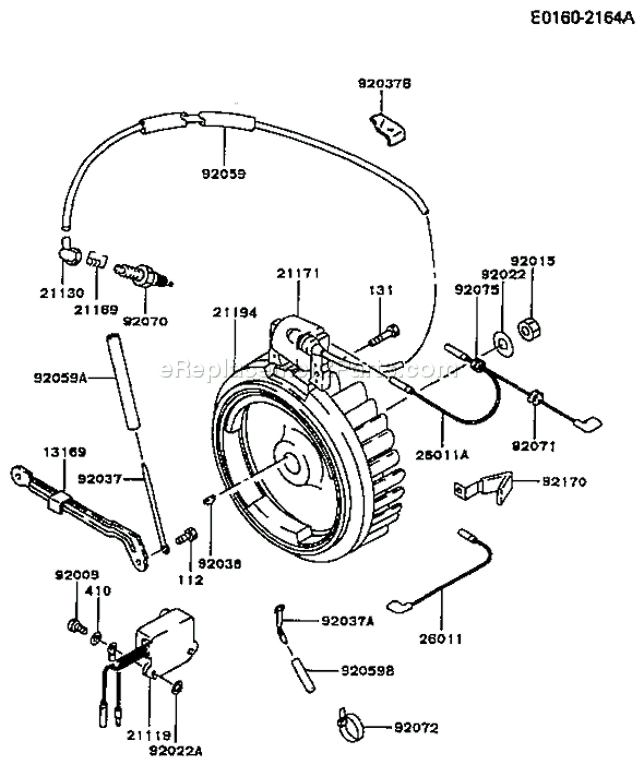 Kawasaki FG300D-AS15 4 Stroke Engine Page F Diagram