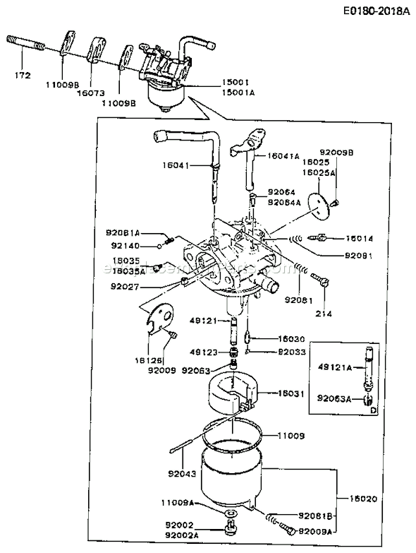 Kawasaki FG300D-BS05 4 Stroke Engine Page B Diagram