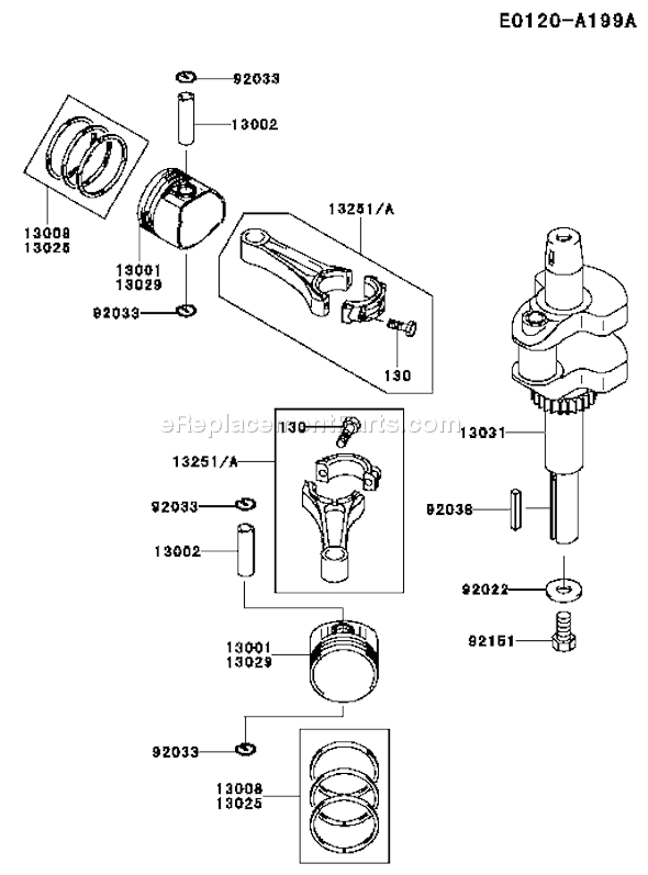 Kawasaki FH381V-AS03 4 Stroke Engine Page J Diagram