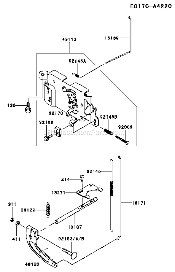 Kawasaki FH381V-AS10 4 Stroke Engine Page C Diagram