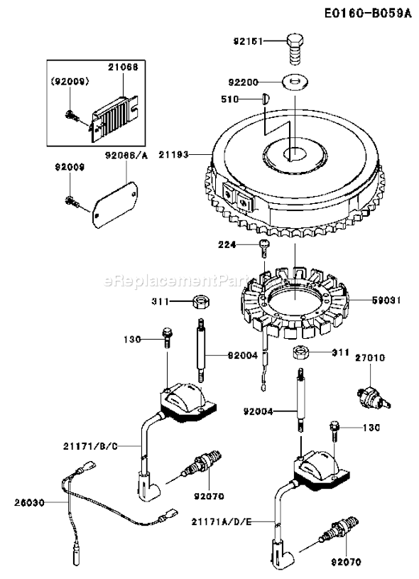 Kawasaki FH381V-AS10 4 Stroke Engine Page F Diagram