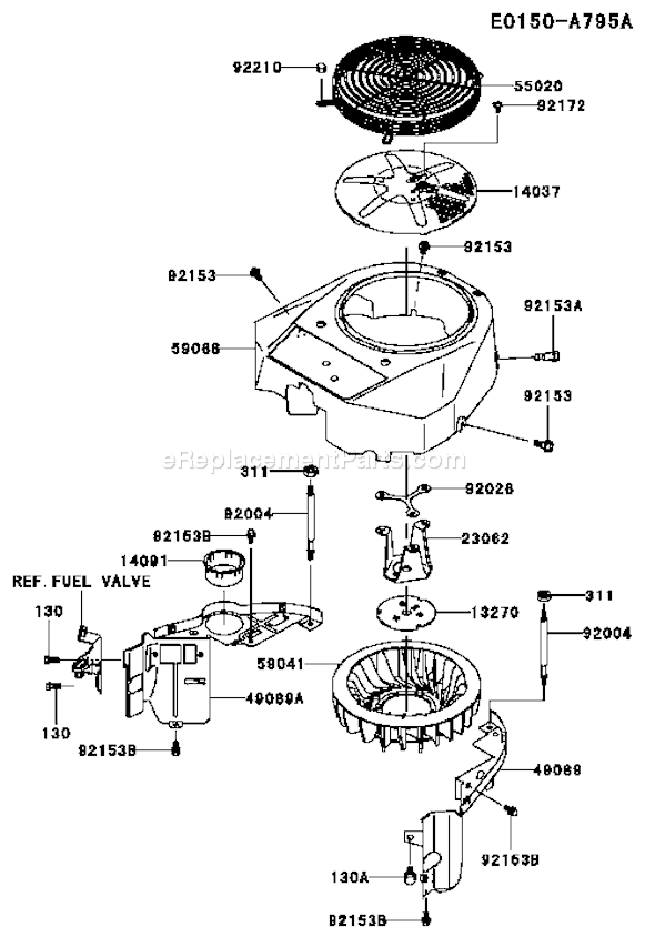 Kawasaki FH381V-AW00 4 Stroke Engine Page D Diagram