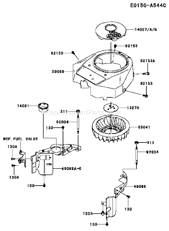 Kawasaki FH381V-BS12 4 Stroke Engine Page D Diagram