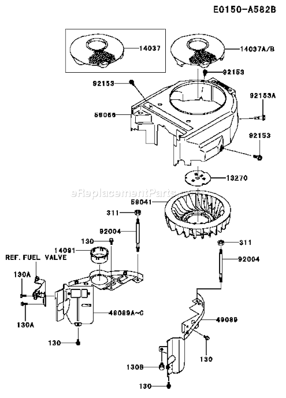 Kawasaki FH381V-BS21 4 Stroke Engine Page D Diagram