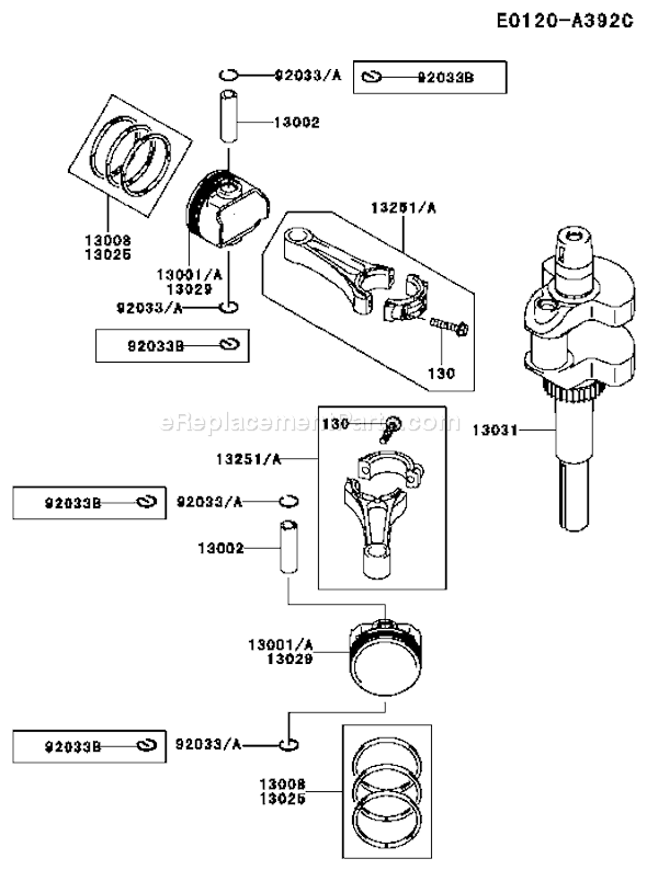 Kawasaki FH381V-CS21 4 Stroke Engine Page J Diagram