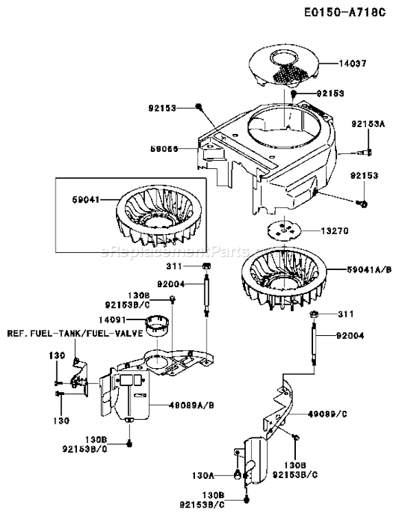 Kawasaki FH381V-CS21 4 Stroke Engine Page D Diagram