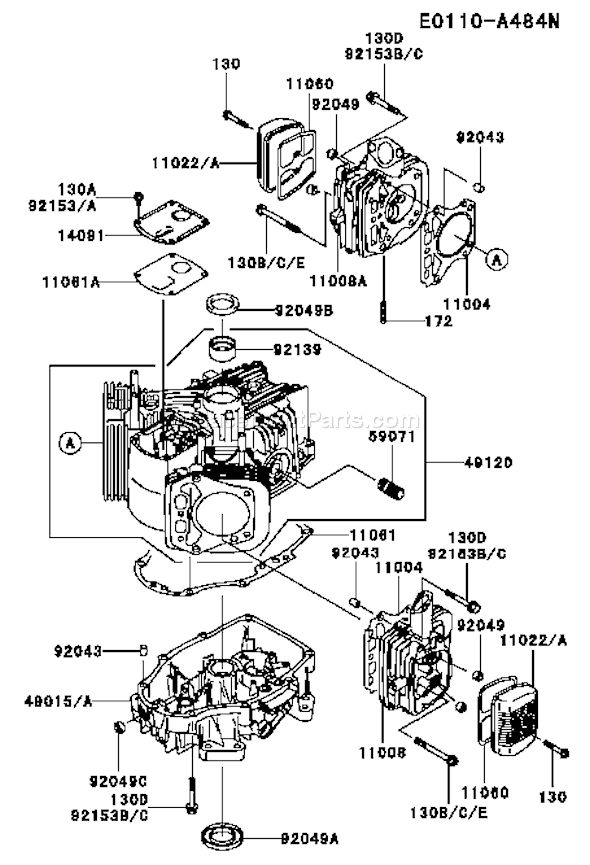 Kawasaki FH381V-CS21 4 Stroke Engine Page E Diagram