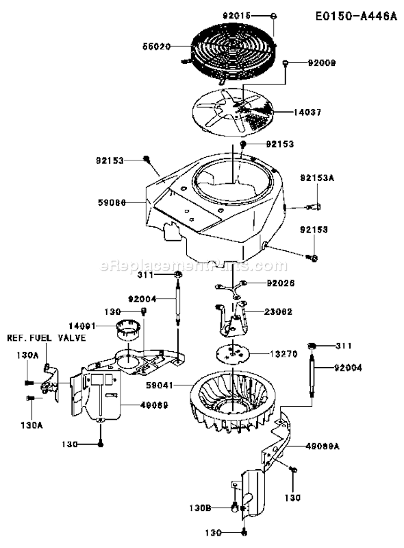 Kawasaki FH430V-AS05 4 Stroke Engine Page D Diagram