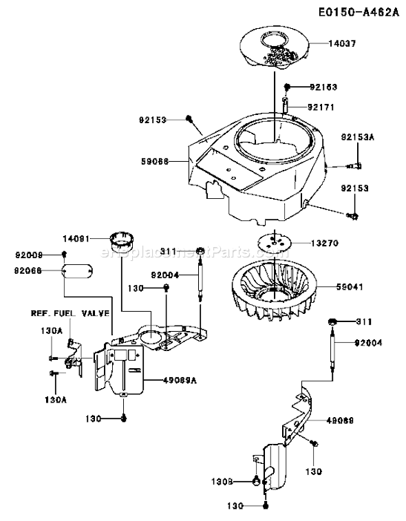 Kawasaki FH430V-AS06 4 Stroke Engine Page D Diagram
