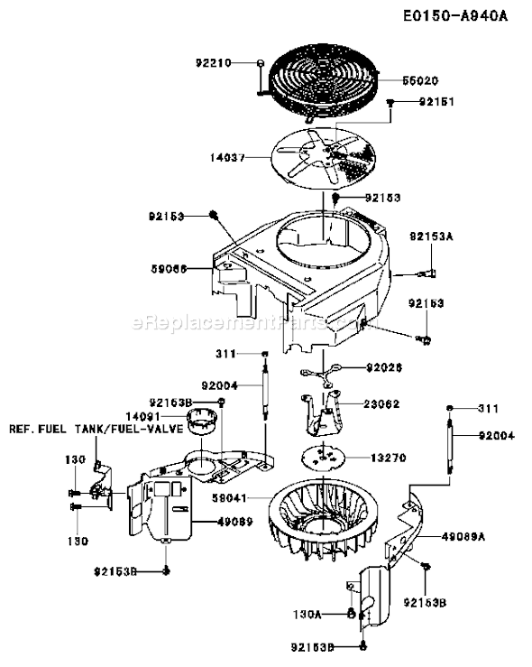 Kawasaki FH430V-AS38 4 Stroke Engine Page D Diagram