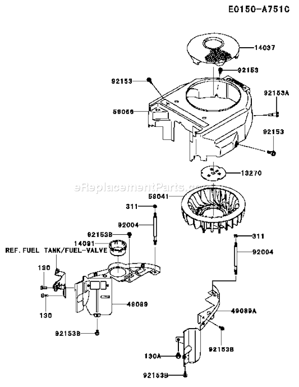Kawasaki FH430V-AS39 4 Stroke Engine Page D Diagram