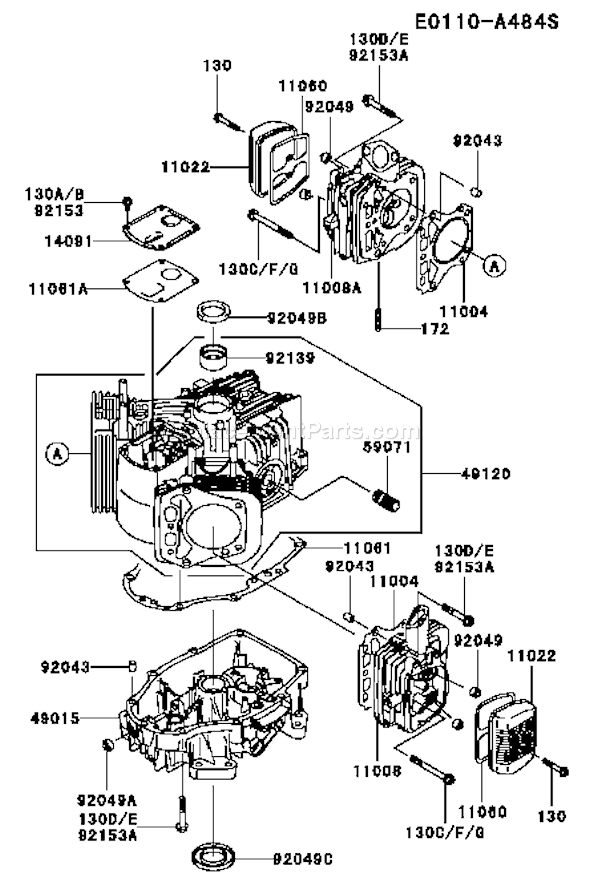 Kawasaki FH430V-BS05 4 Stroke Engine Page E Diagram