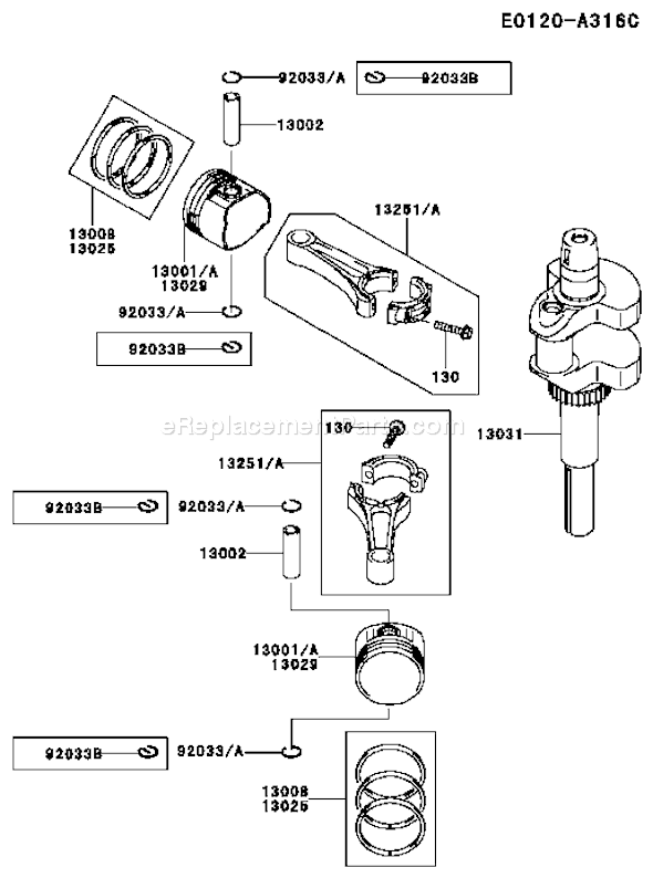 Kawasaki FH430V-BS12 4 Stroke Engine Page J Diagram