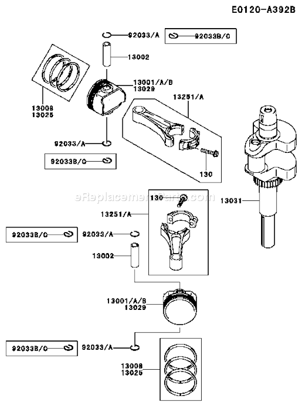 Kawasaki FH430V-BS33 4 Stroke Engine Page J Diagram