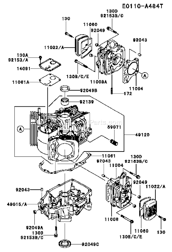 Kawasaki FH430V-CS03 4 Stroke Engine Page E Diagram