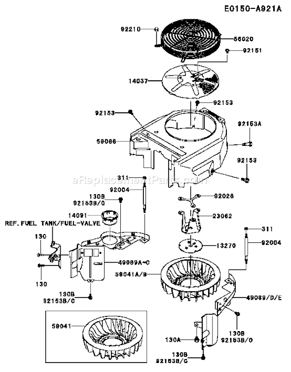 Kawasaki FH430V-CS23 4 Stroke Engine Page D Diagram