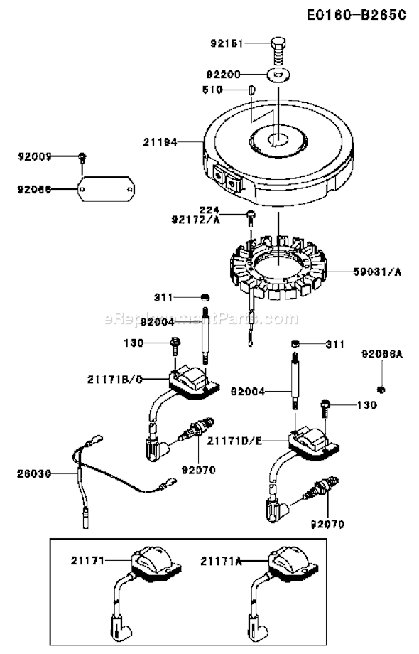 Kawasaki FH430V-CS27 4 Stroke Engine Page F Diagram