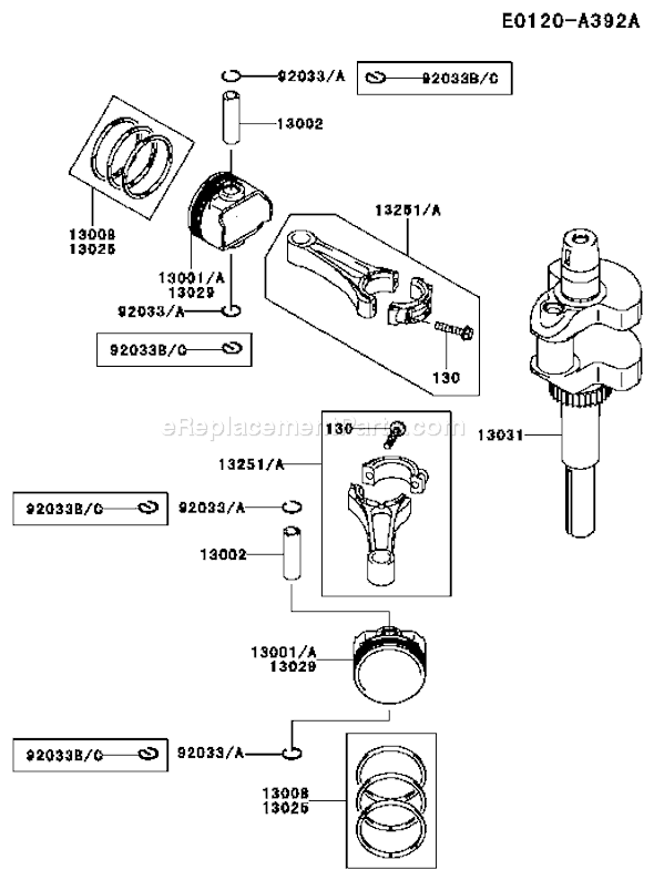 Kawasaki FH430V-ES06 4 Stroke Engine Page J Diagram