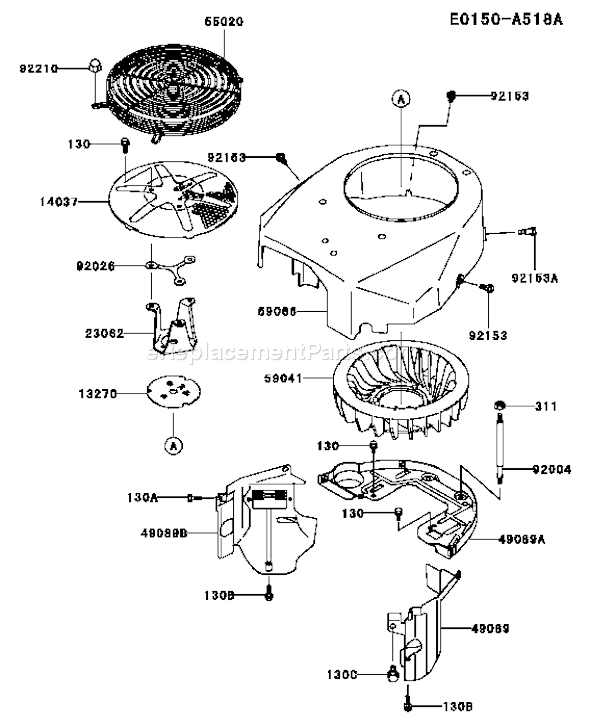 Kawasaki FH451V-AS20 4 Stroke Engine Page D Diagram