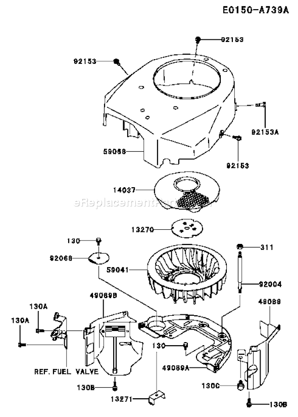 Kawasaki FH451V-DS05 4 Stroke Engine Page D Diagram