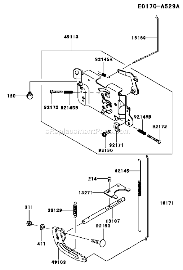 Kawasaki FH480V-AS23 4 Stroke Engine Page C Diagram