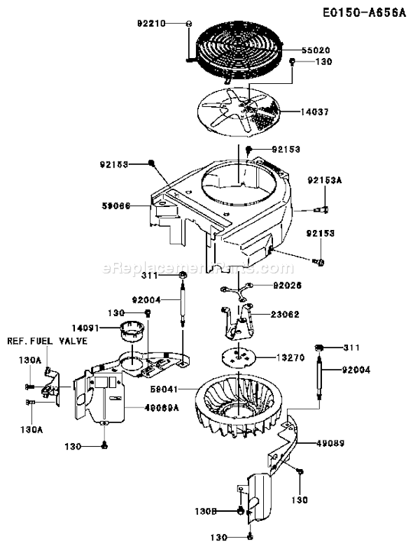 Kawasaki FH480V-AS23 4 Stroke Engine Page D Diagram