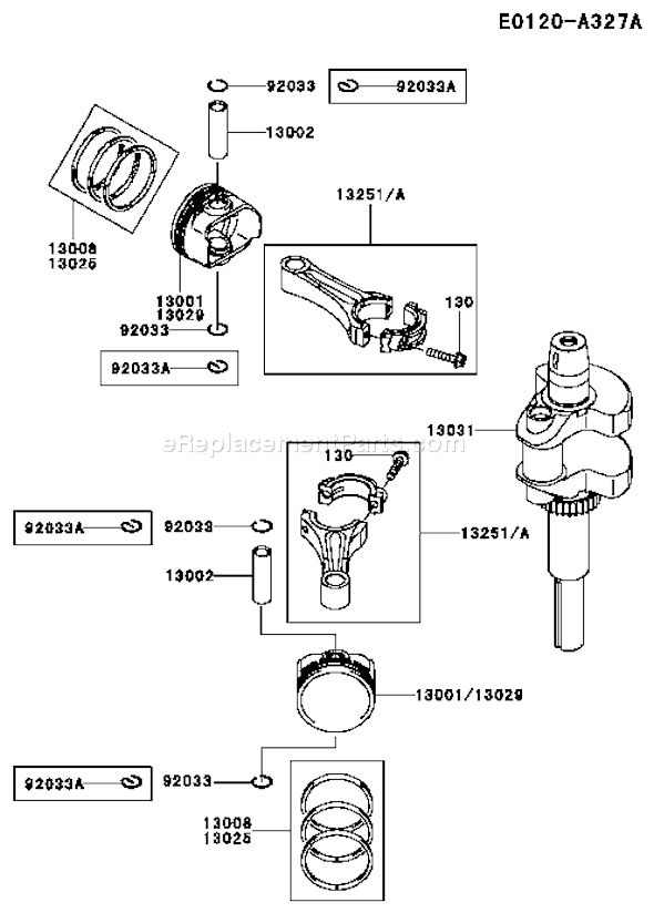 Kawasaki FH480V-BS23 4 Stroke Engine Page J Diagram