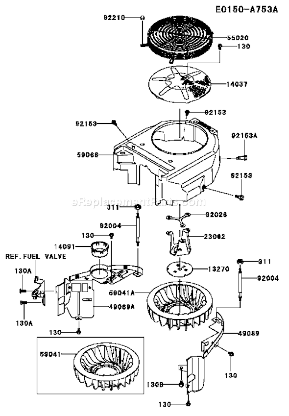 Kawasaki FH480V-BS23 4 Stroke Engine Page D Diagram