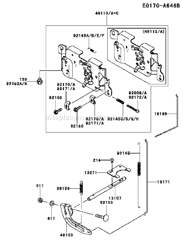 Kawasaki FH480V-BS24 4 Stroke Engine Page C Diagram