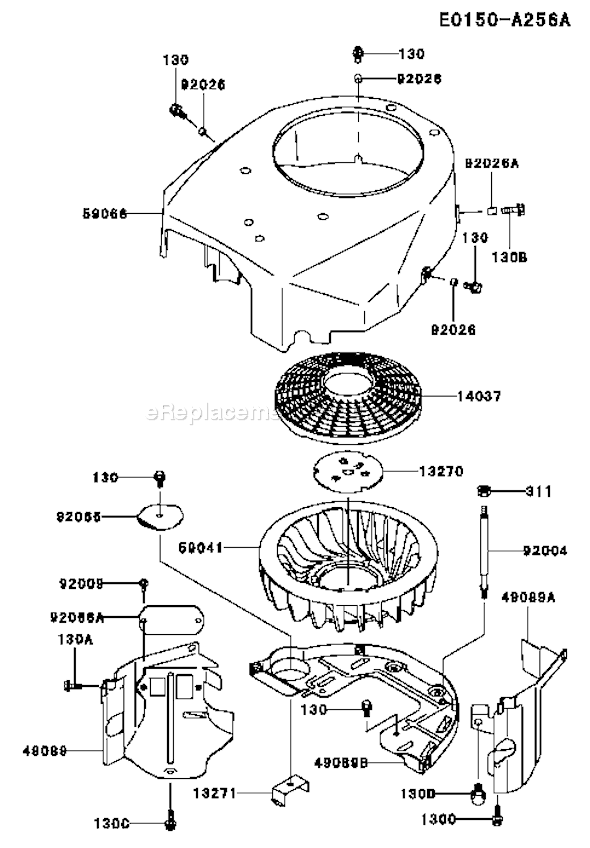 Kawasaki FH500V-AS02 4 Stroke Engine Page D Diagram