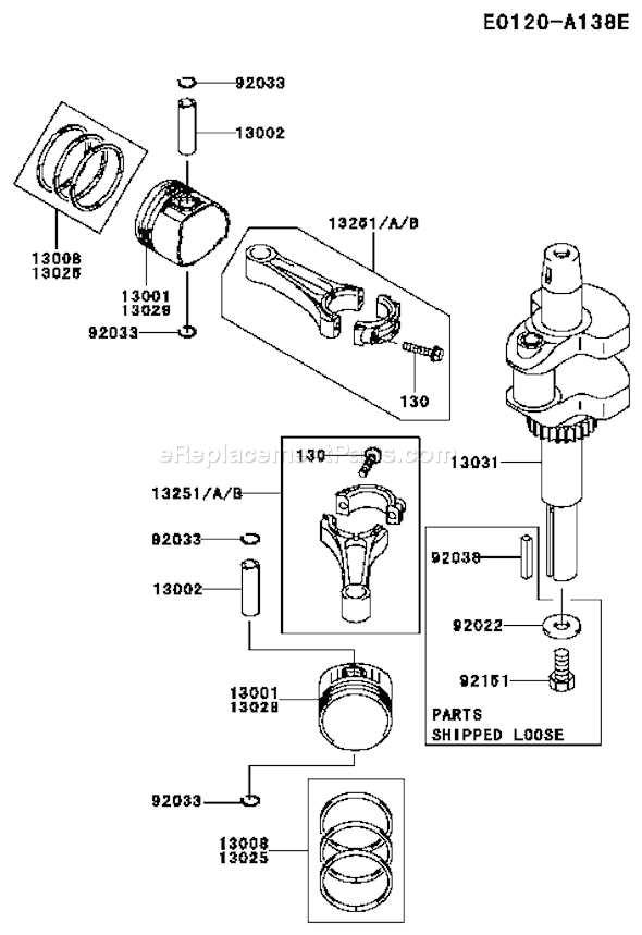 Kawasaki FH500V-AS12 4 Stroke Engine Page J Diagram