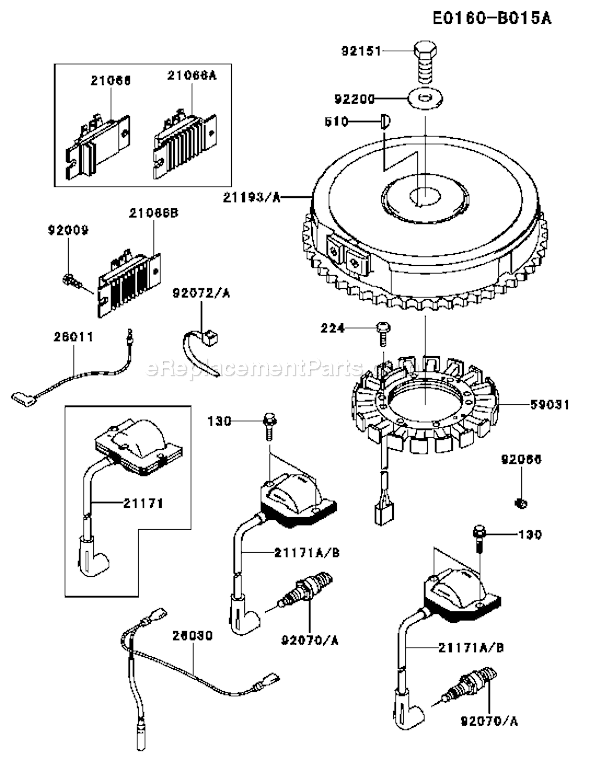 Kawasaki FH500V-AS12 4 Stroke Engine Page F Diagram