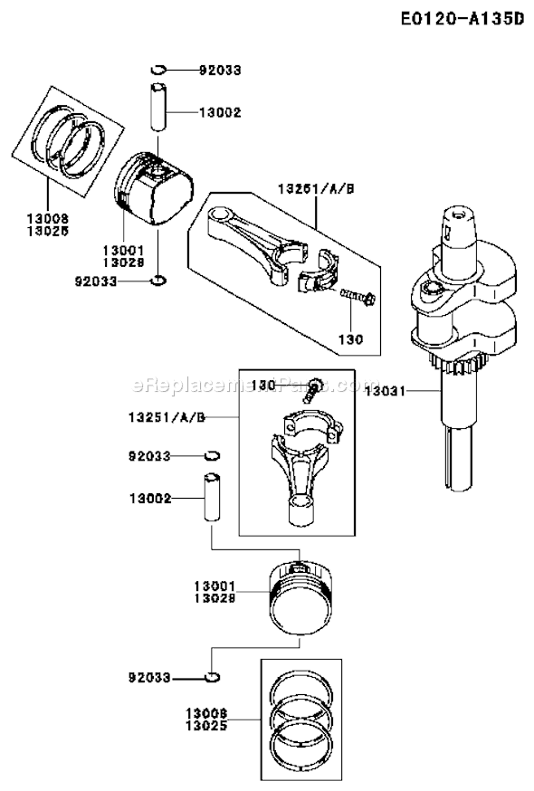 Kawasaki FH500V-AS19 4 Stroke Engine Page J Diagram