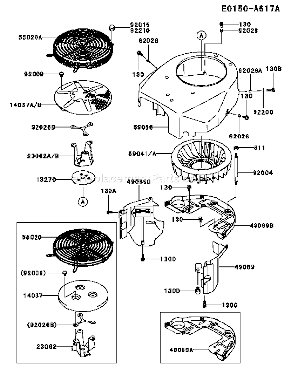 Kawasaki FH500V-AS19 4 Stroke Engine Page D Diagram
