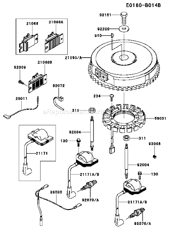 Kawasaki FH500V-AS19 4 Stroke Engine Page F Diagram