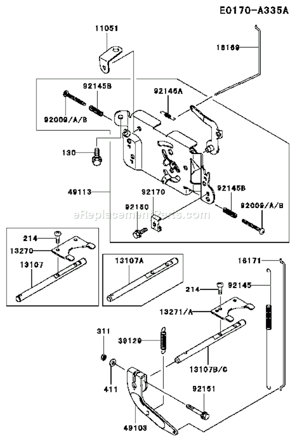 Kawasaki FH500V-AS20 4 Stroke Engine Page C Diagram