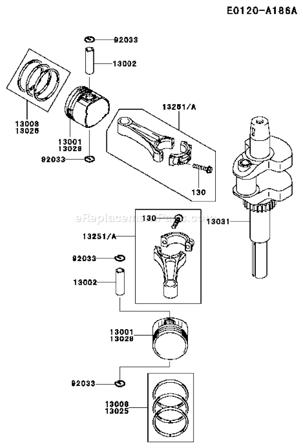 Kawasaki FH500V-AS36 4 Stroke Engine Page J Diagram