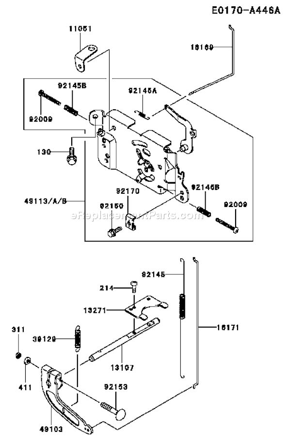 Kawasaki FH500V-AS36 4 Stroke Engine Page C Diagram